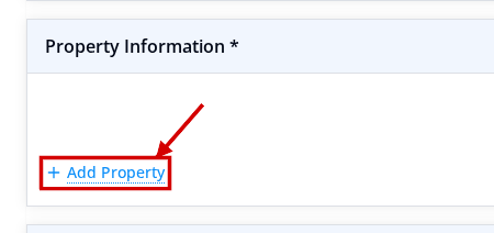 New VAT Stamp application form with Add Property highlighted
