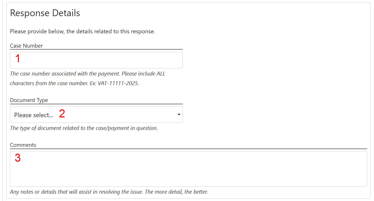 Incorrect amount form fields