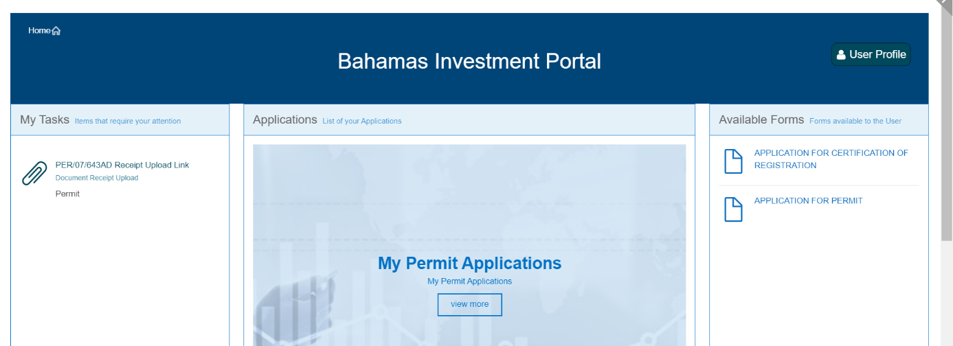 DIR Payment Receipt Upload form showing upload fields for DIR Payment Receipt, Proof of Payment of Real Property Tax, and Other Documents