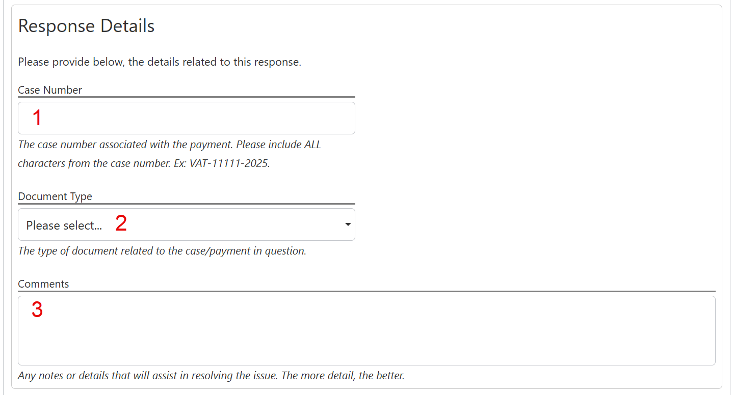 I never submitted an application form fields